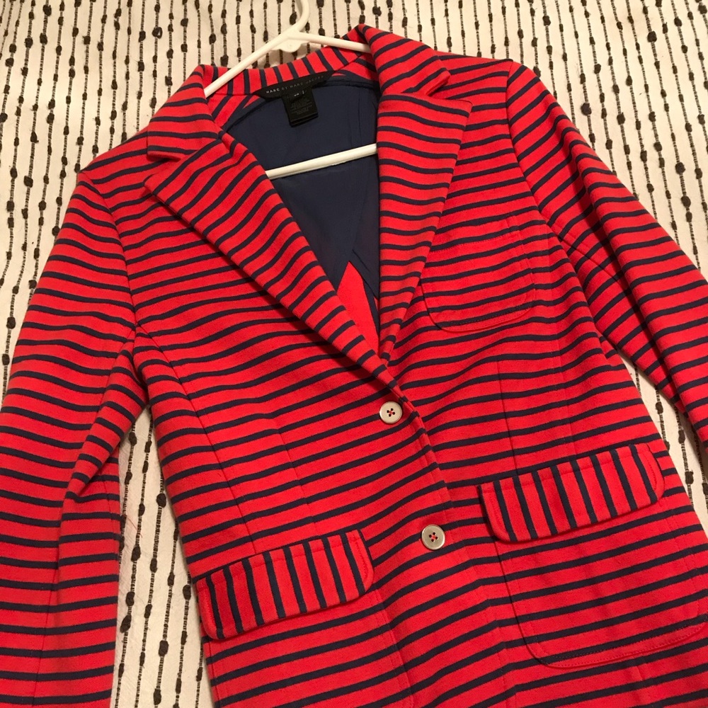Blue and red blazer
